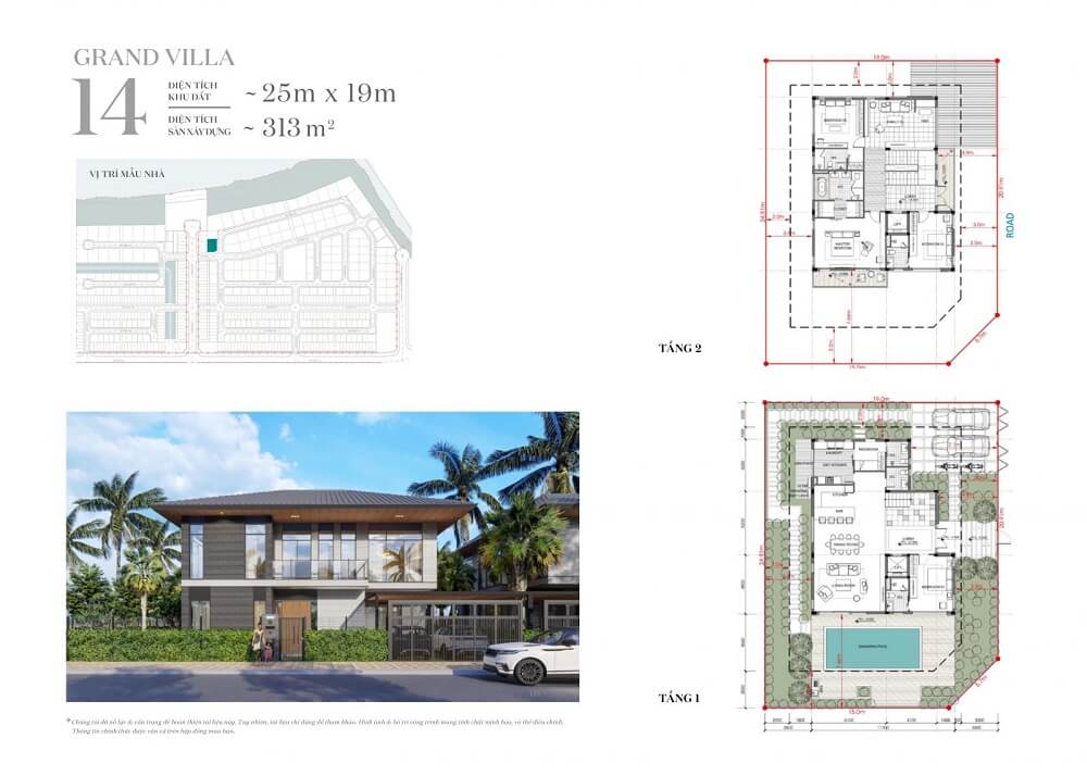 Sơ đồ mẫu nhà khu Grand Villa Rivera Nam Long